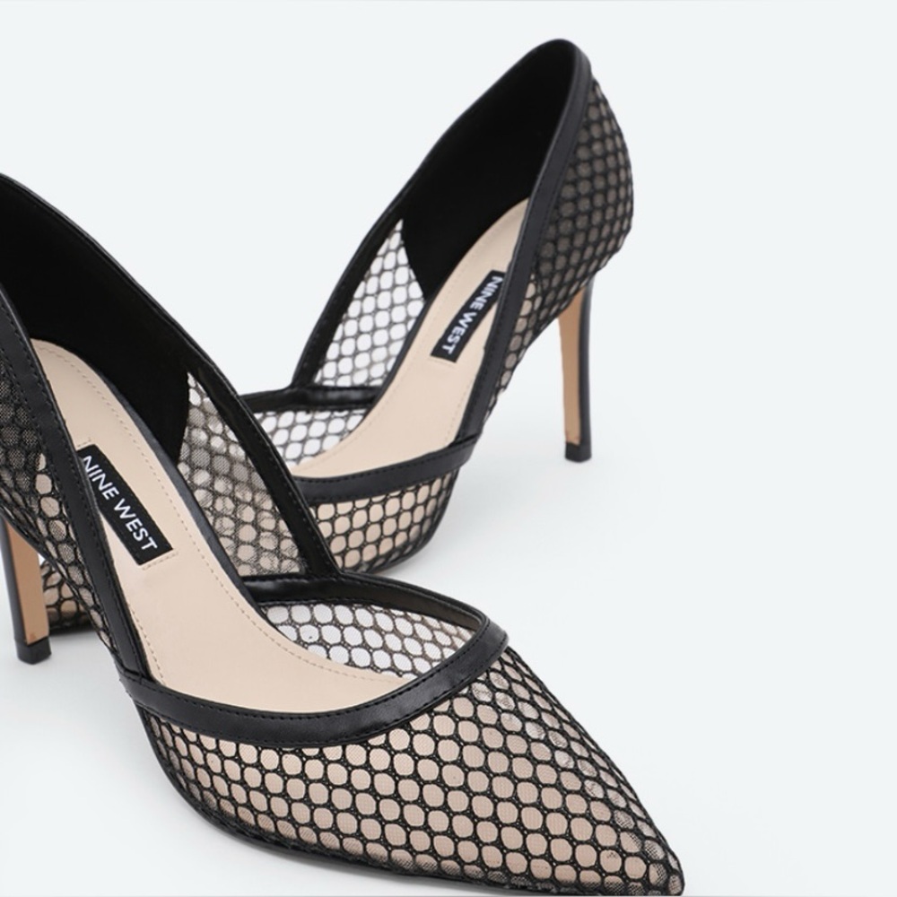 Nine West Black Mesh Women's Heels size 11 - Picture 2 of 8